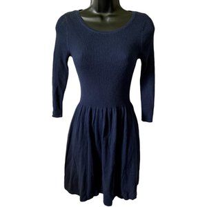 Old Navy Navy Blue Fit N Flare Sweater Dress Sz XS